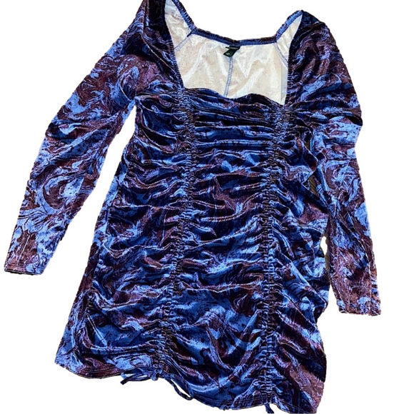 💙💜Funky Wild Fable Double Cinched Velvet Dress💜💙 - Picture 4 of 5